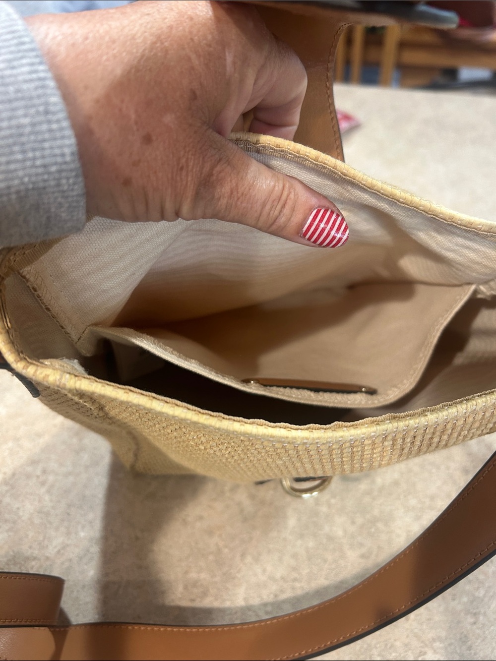 Banana Republic Woven Straw Crossbody with Brown Leather Trim - Picture 5 of 9